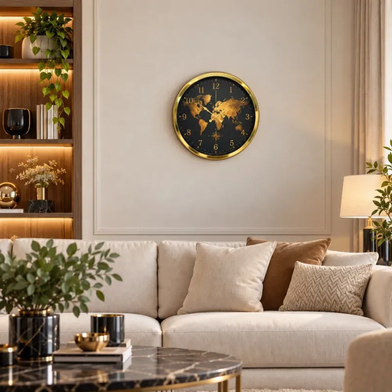 Gold Metal Duvar Saati 40 cm · Model 40123G