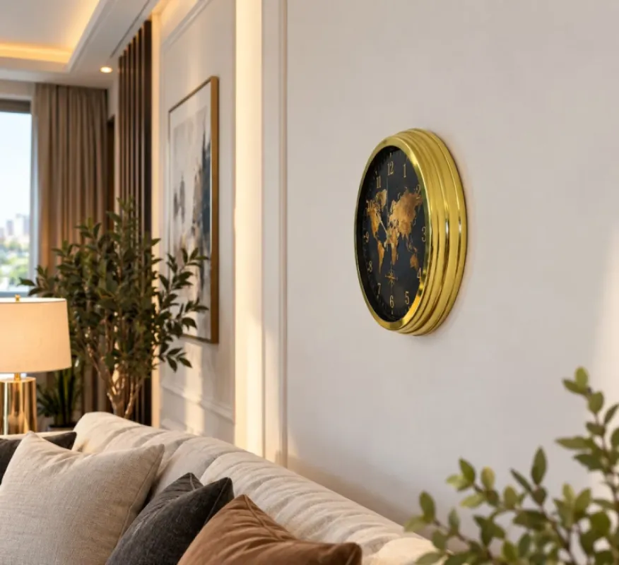 Gold Metal Duvar Saati 40 cm · Model 40123G