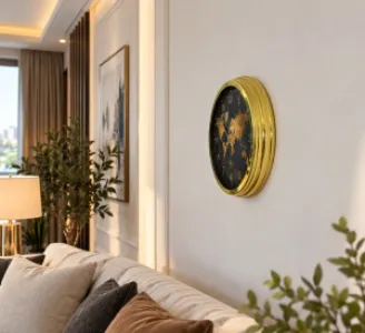 Gold Metal Duvar Saati 40 cm · Model 40123G