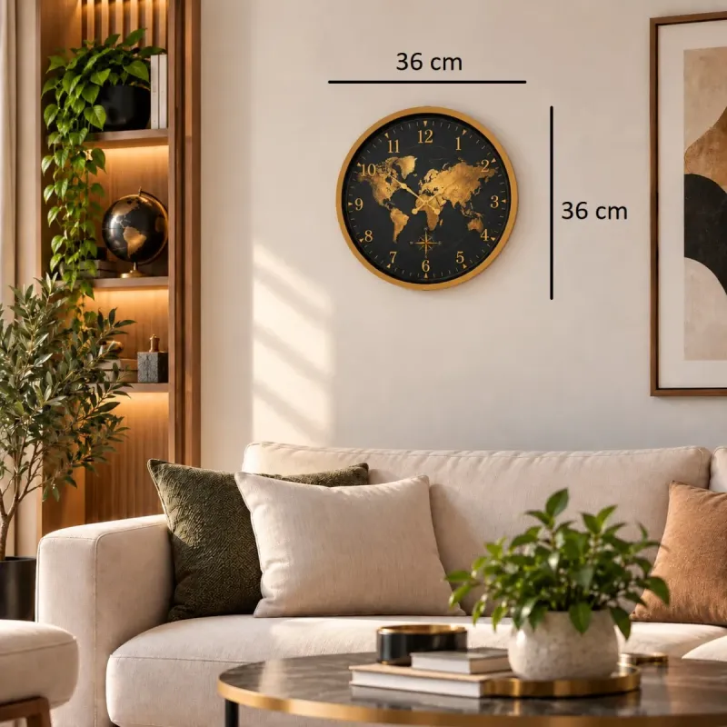 Kahverengi Plastik Duvar Saati 36 cm · Model PP-36123I
