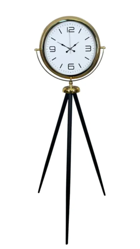 Gold Metal Ayaklı Tripod Saat 150 x 45 cm · Model AS-4008G