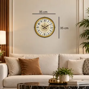 Bombeli Camlı Gold Plastik Duvar Saati 35 cm · Model BM-3517
