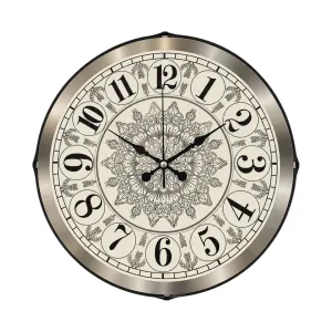 Bombeli Camlı Krem Plastik Duvar Saati 35 cm · Model BM-3519