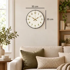 Bombeli Camlı Beyaz Plastik Duvar Saati 35 cm · Model BM-3543