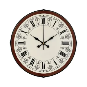 Bombeli Camlı Kahverengi Plastik Duvar Saati 35 cm · Model BM-3568