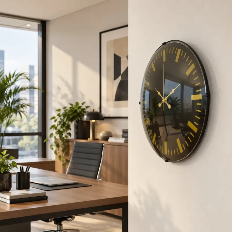 Bombeli Camlı Gold Plastik Duvar Saati 35 cm · Model BM-3588
