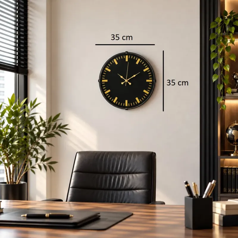 Bombeli Camlı Gold Plastik Duvar Saati 35 cm · Model BM-3588
