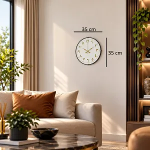 Arapça Rakamlı Bombeli Camlı Beyaz Plastik Duvar Saati 35 cm · Model BM-351501