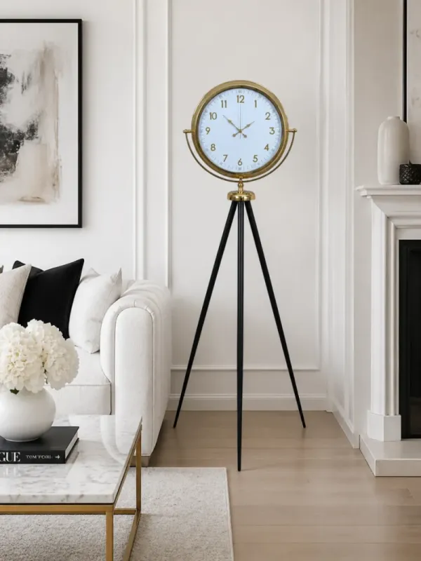 Gold Metal Ayaklı Tripod Saat 150 x 45 cm · Model AS-4043G