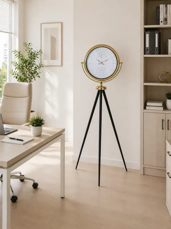 Gold Metal Ayaklı Tripod Saat 150 x 45 cm · Model AS-4048G
