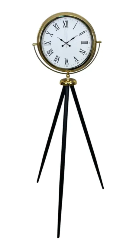 Roma Rakamlı Gold Metal Ayaklı Tripod Saat 150 x 45 cm · Model AS-4054G
