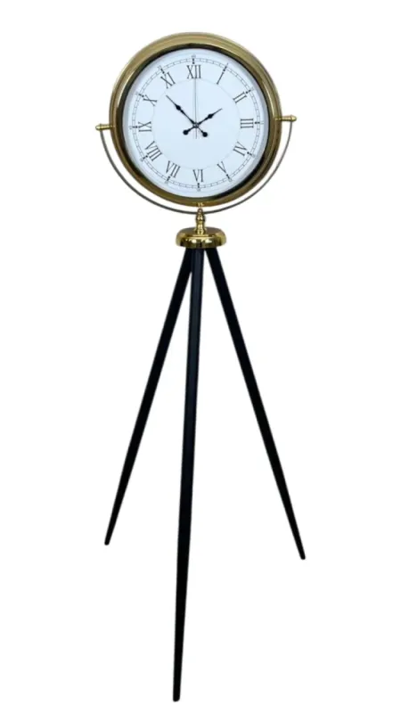 Gold Metal Ayaklı Tripod Saat 150 x 45 cm · Model AS-4055G