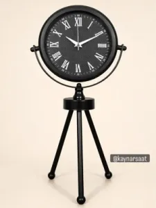 45x26cm Siyah Metal Mini Tripod Masa Saati