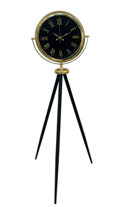 Gold Metal Ayaklı Tripod Saat 150 x 45 cm · Model AS-4073G