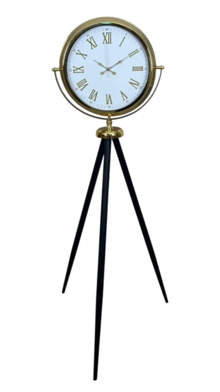 Gold Metal Ayaklı Tripod Saat 150 x 45 cm · Model AS-4075G