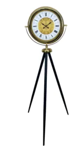 Gold Metal Ayaklı Tripod Saat 150 x 45 cm · Model AS-4076G
