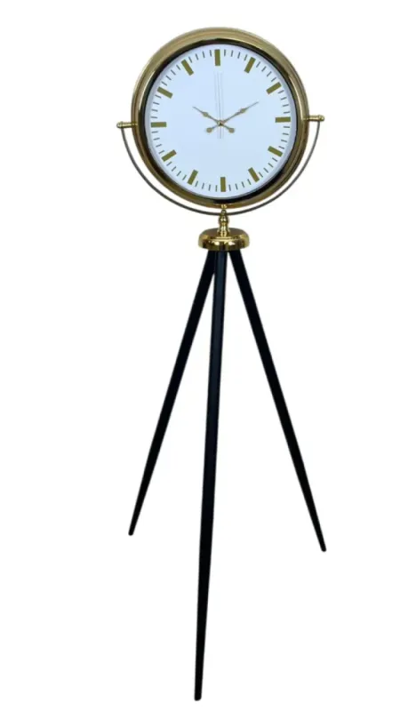 Gold Metal Ayaklı Tripod Saat 150 x 45 cm · Model AS-4086G
