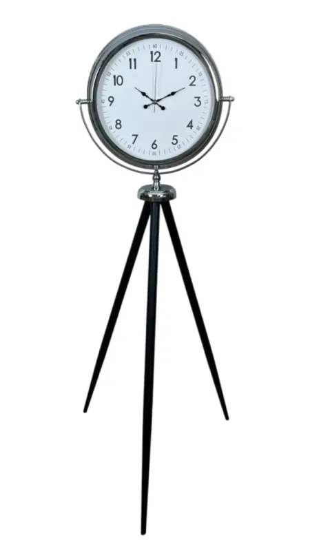 Krom Metal Ayaklı Tripod Saat 150 x 45 cm · Model AS-4005K