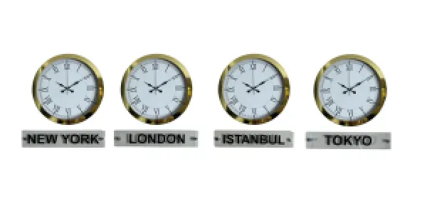 4 lü Tabelalı 36 Cm Gold Metal Dünya Saati