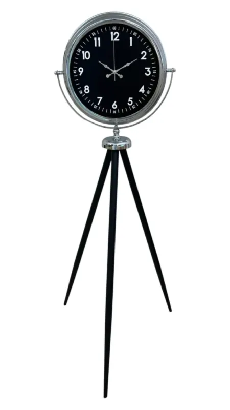 Krom Metal Ayaklı Tripod Saat 150 x 45 cm · Model AS-4007K