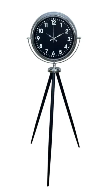 Krom Metal Ayaklı Tripod Saat 150 x 45 cm · Model AS-4031K