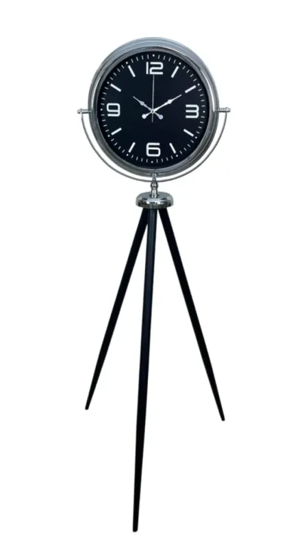 Krom Metal Ayaklı Tripod Saat 150 x 45 cm · Model AS-4045K