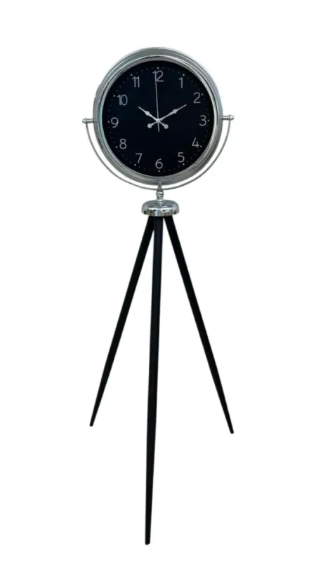 Krom Metal Ayaklı Tripod Saat 150 x 45 cm · Model AS-4047K