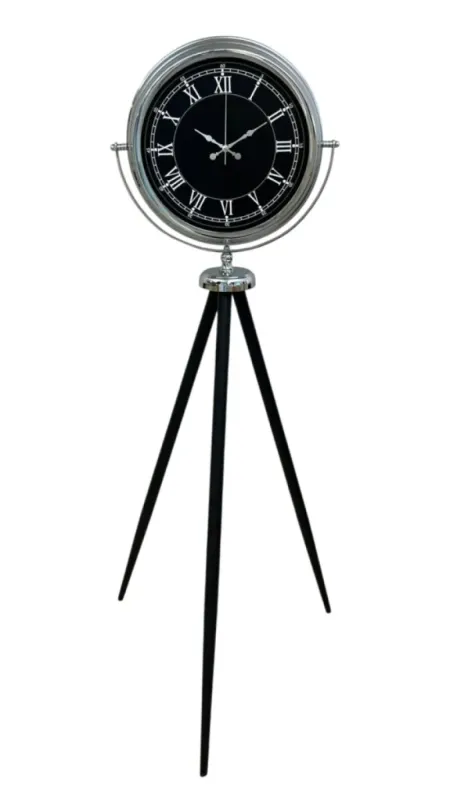 Krom Metal Ayaklı Tripod Saat 150 x 45 cm · Model AS-4051K