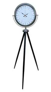 Göstergeli Krom Metal Ayaklı Tripod Saat 150 x 45 cm · Model AS-4097K