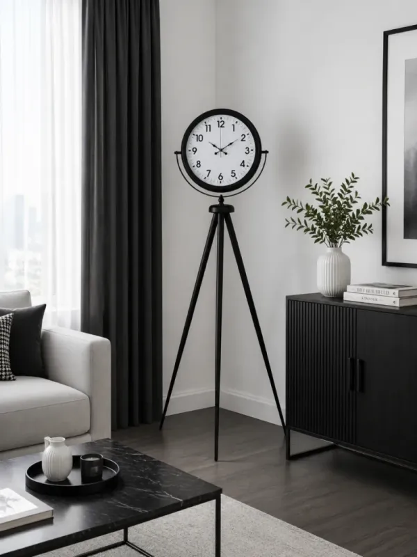 Siyah Metal Ayaklı Tripod Saat 150 x 45 cm · Model AS-4001B