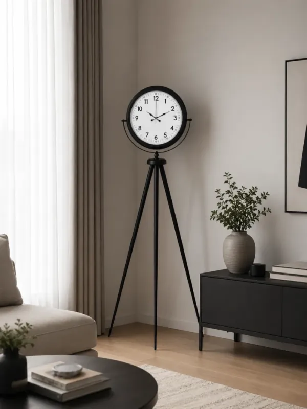 Siyah Metal Ayaklı Tripod Saat 150 x 45 cm · Model AS-4005B