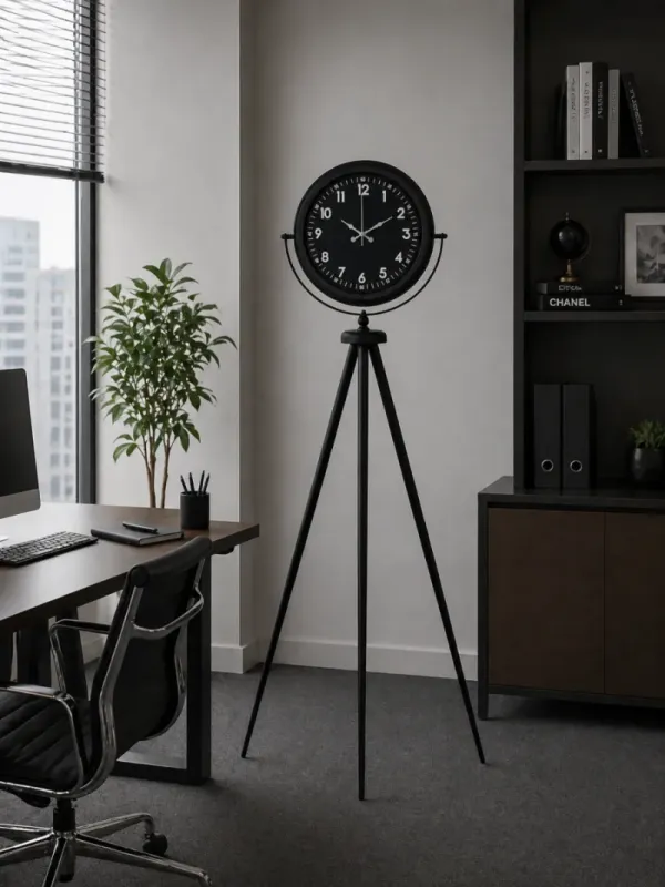 Siyah Metal Ayaklı Tripod Saat 150 x 45 cm · Model AS-4007B