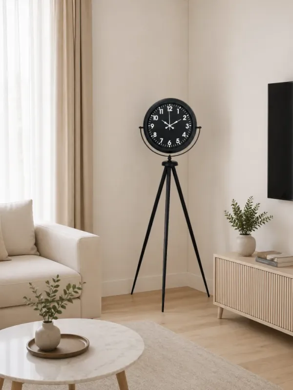 Siyah Metal Ayaklı Tripod Saat 150 x 45 cm · Model AS-4031B