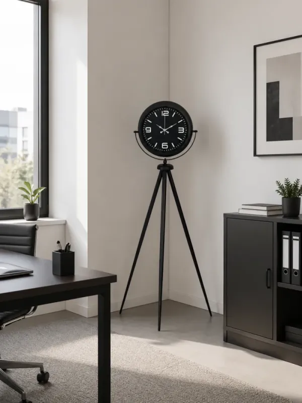Siyah Metal Ayaklı Tripod Saat 150 x 45 cm · Model AS-4045B