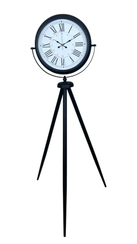 Roma Rakamlı Siyah Metal Ayaklı Tripod Saat 150 x 45 cm · Model AS-4052B