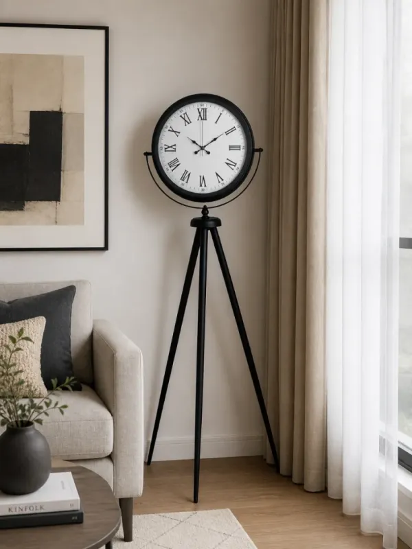 Siyah Metal Ayaklı Tripod Saat 150 x 45 cm · Model AS-4054B