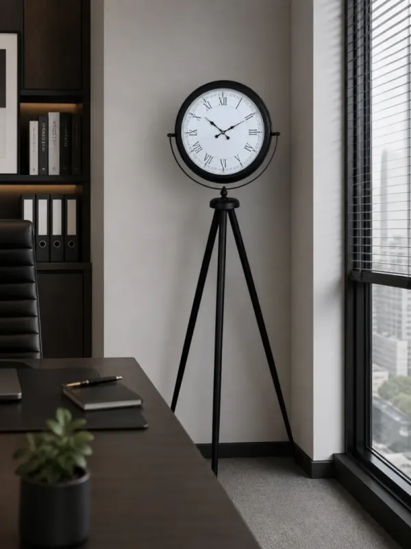 Siyah Metal Ayaklı Tripod Saat 150 x 45 cm · Model AS-4055B