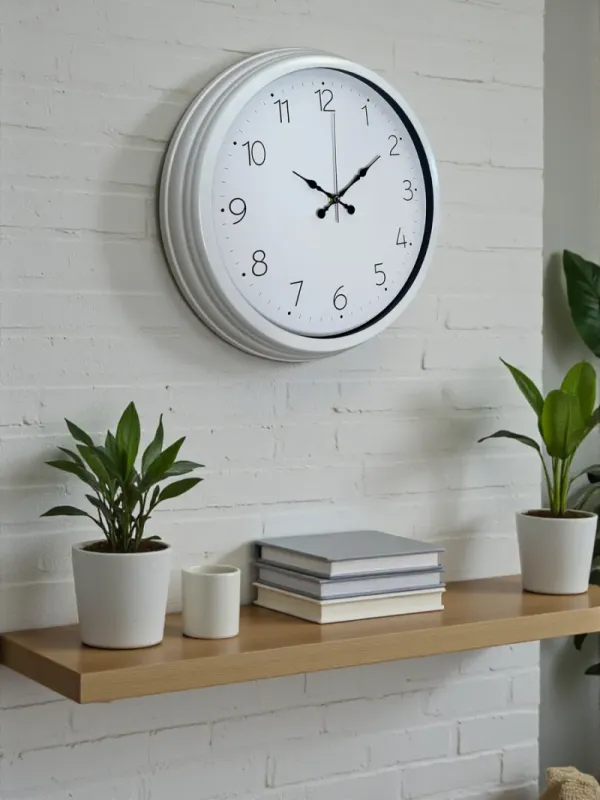 Beyaz Metal Duvar Saati 40 cm · Model 4004W