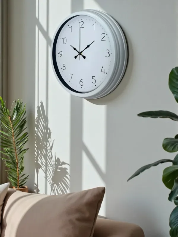 Beyaz Metal Duvar Saati 40 cm · Model 4004W
