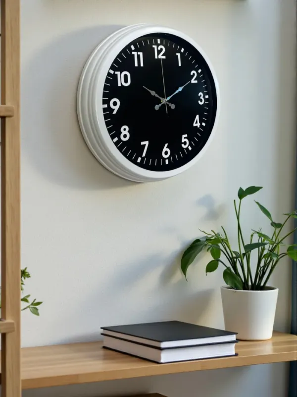 Beyaz Metal Duvar Saati 40 cm · Model 4031W