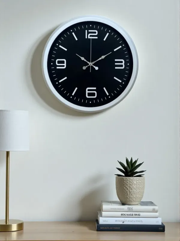 Beyaz Metal Duvar Saati 40 cm · Model 4045W