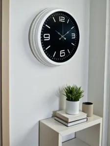 Beyaz Metal Duvar Saati 40 cm · Model 4045W