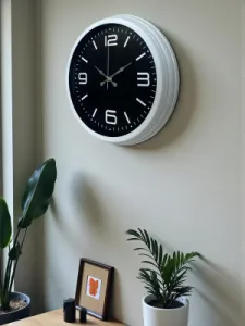 Beyaz Metal Duvar Saati 40 cm · Model 4045W
