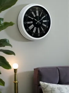 Beyaz Metal Duvar Saati 40 cm · Model 4059W