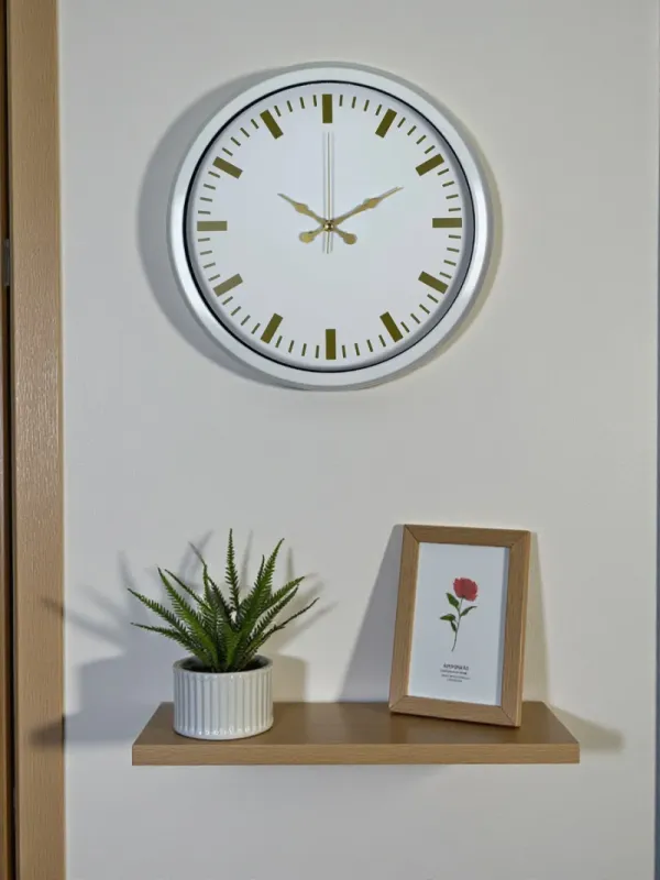 Beyaz Metal Duvar Saati 40 cm · Model 4086W