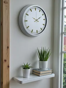 Beyaz Metal Duvar Saati 40 cm · Model 4086W