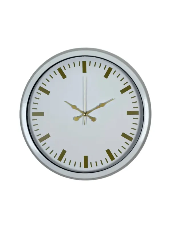 Beyaz Metal Duvar Saati 40 cm · Model 4086W
