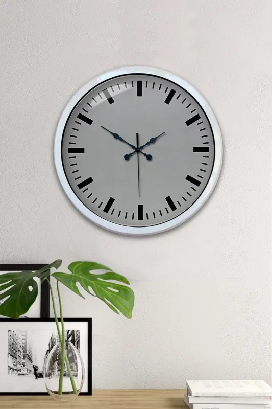 Beyaz Metal Duvar Saati 40 cm · Model 4089W