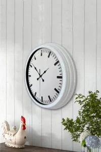 Beyaz Metal Duvar Saati 40 cm · Model 4089W