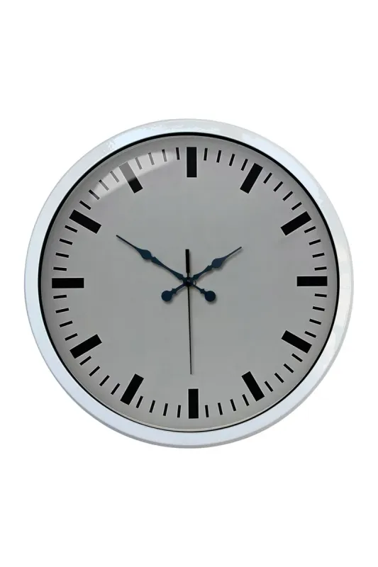 Beyaz Metal Duvar Saati 40 cm · Model 4089W